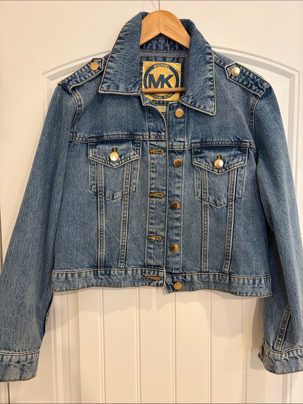 Michael Kors Denim Jacket with Gold-Tone Buttons